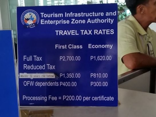 Travel tax tariffs