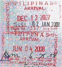 Two Philippines arrival stamps Two Philippines arrival stamps