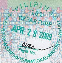 A Philippines departure stamp A Philippines departure stamp